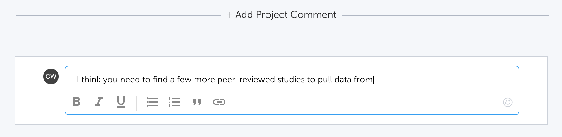 PowerNotes project comment image